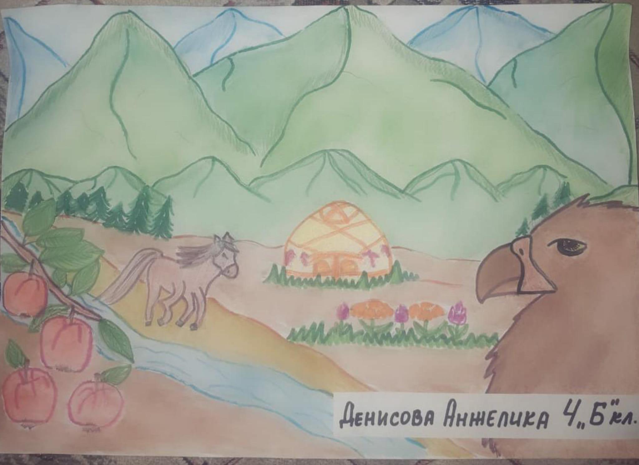 Бастауыш сынып оқушылары "Мен сені мақтан тұтамын, Қазақстан!"суреттер байқауына қатысты.Ученики начальных классов "я горжусь тобой, Казахстан!"участвовал в конкурсе рисунков.